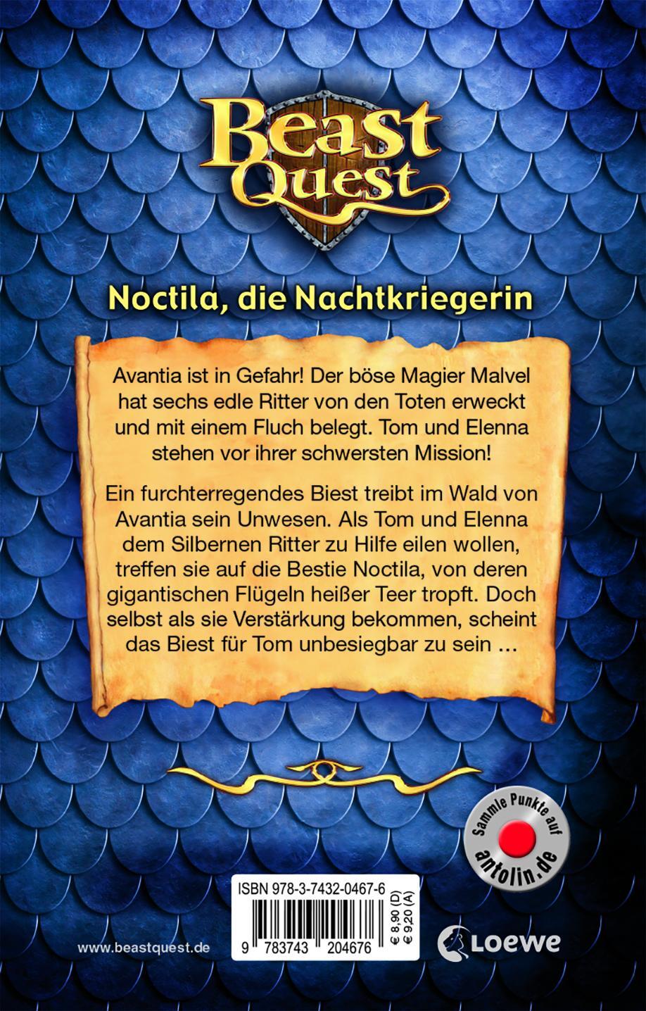 Rückseite: 9783743204676 | Beast Quest 55 - Noctila, die Nachtkriegerin | Adam Blade | Buch