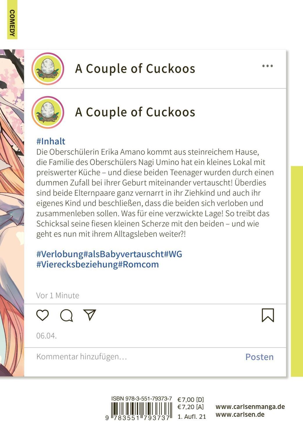 Rückseite: 9783551793737 | A Couple of Cuckoos 1 | Miki Yoshikawa | Taschenbuch | 208 S. | 2021