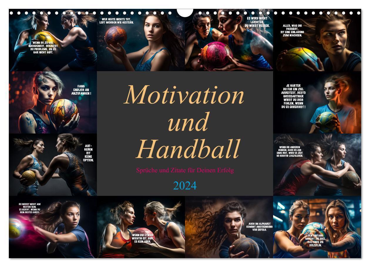 Cover: 9783675668751 | Motivation und Handball (Wandkalender 2024 DIN A3 quer), CALVENDO...