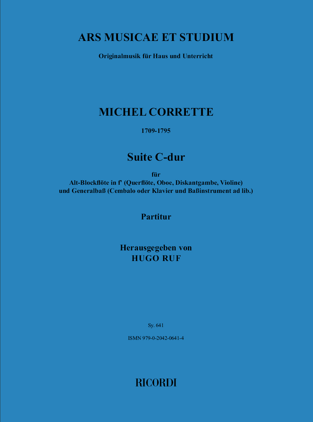 Cover: 9790204206414 | Suite C-Dur | Michel Corrette | Buch | Ricordi Berlin