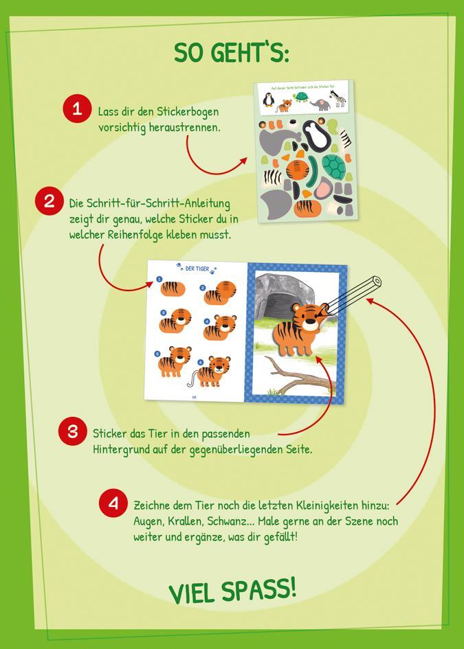 Bild: 9783788646615 | Stickern Schritt für Schritt. Zoo | Broschüre | Spielen &amp; Beschäftigen