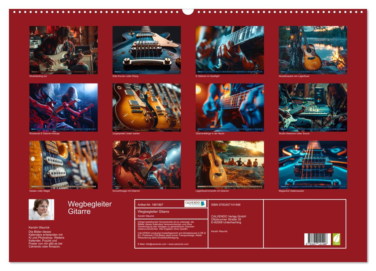 Bild: 9783457141496 | Wegbegleiter Gitarre (Wandkalender 2025 DIN A2 quer), CALVENDO...