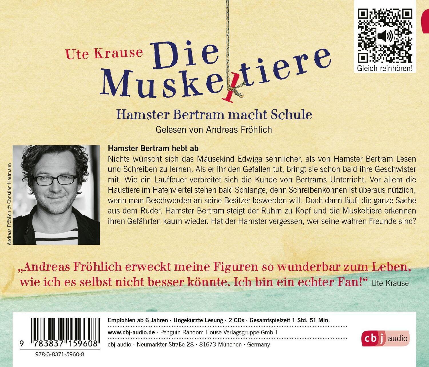 Bild: 9783837159608 | Die Muskeltiere - Hamster Bertram macht Schule | Ute Krause | Audio-CD