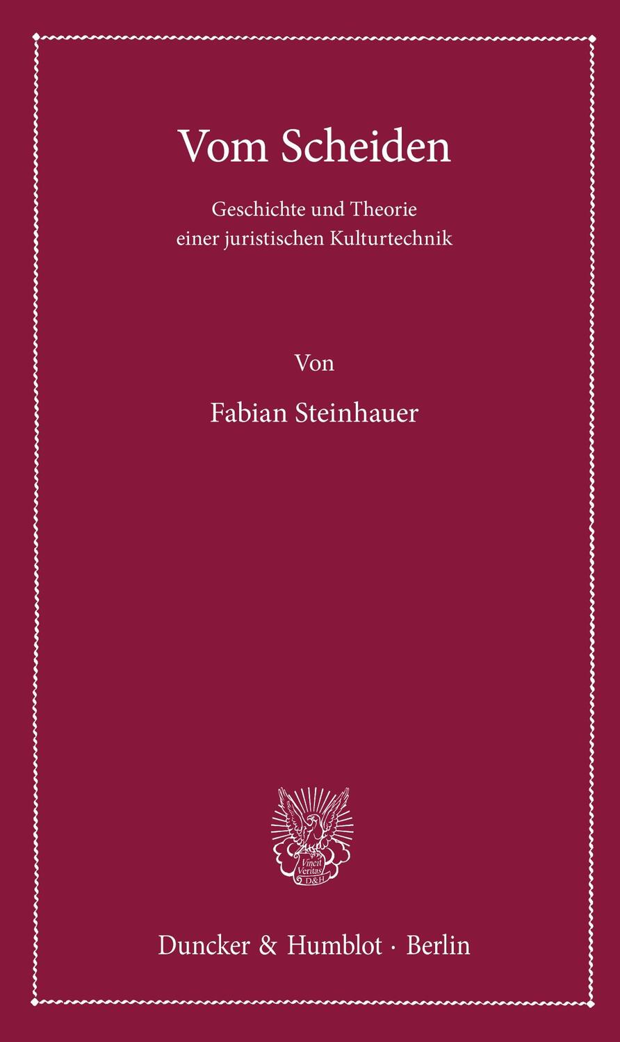 Cover: 9783428144839 | Vom Scheiden. | Fabian Steinhauer | Taschenbuch | Paperback | 178 S.