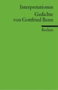 Cover: 9783150175019 | Gedichte von Gottfried Benn. Interpretationen | Gottfried Benn | Buch