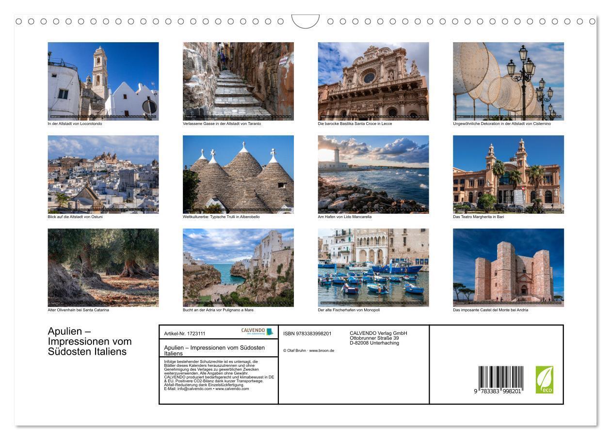 Bild: 9783383998201 | Apulien ¿ Impressionen vom Südosten Italiens (Wandkalender 2025 DIN...