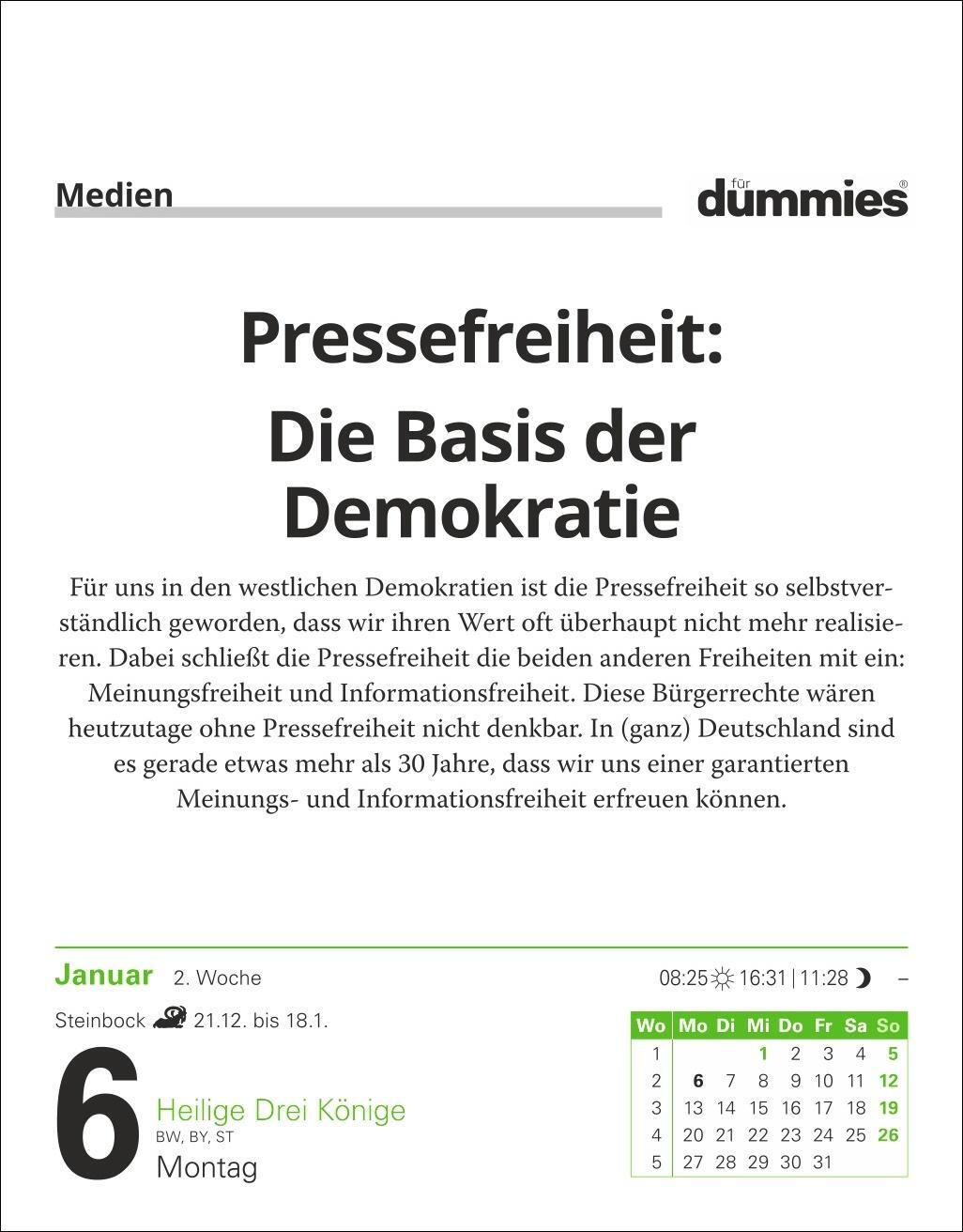 Bild: 9783840035470 | Die Welt erklärt für Dummies Tagesabreißkalender 2025 | Kalender