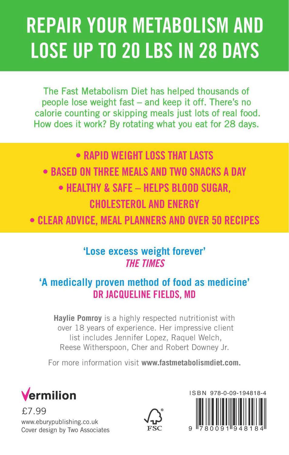 Rückseite: 9780091948184 | The Fast Metabolism Diet | Haylie Pomroy | Taschenbuch | Vermilion