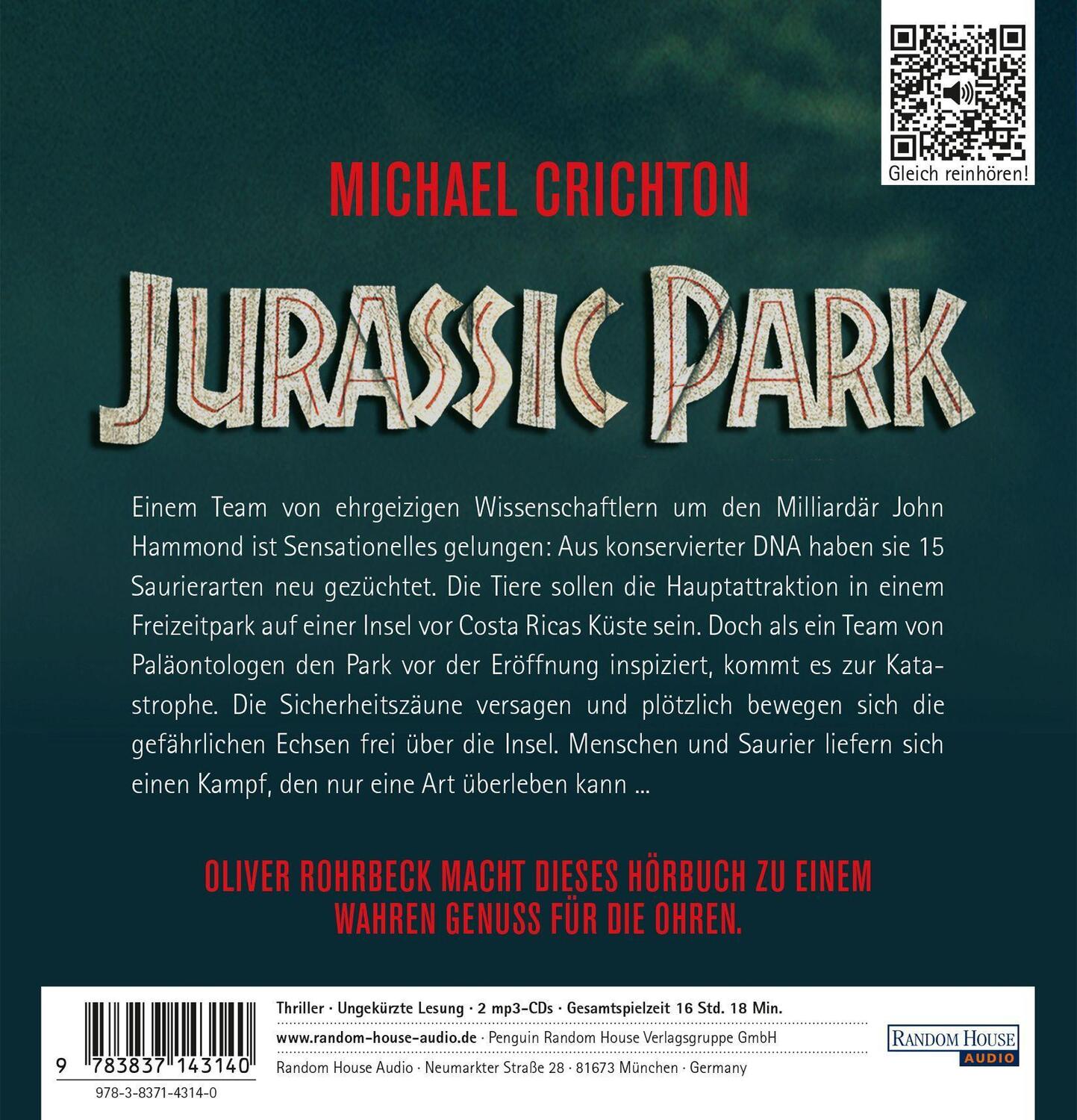 Bild: 9783837143140 | Jurassic Park | Michael Crichton | MP3 | 2 | Deutsch | 2018