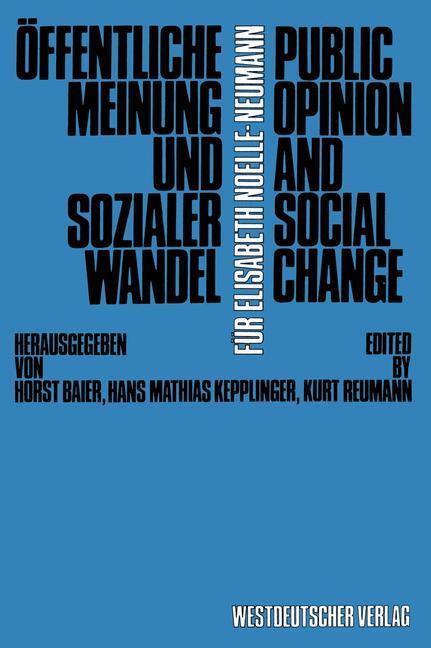 Cover: 9783531115337 | Öffentliche Meinung und sozialer Wandel / Public Opinion and Social...