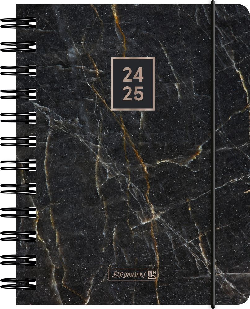 Cover: 4061947119107 | Schülerkal (2024/2025) Black Marble | 1 Seite = 1 Tag; A6 | Kalender