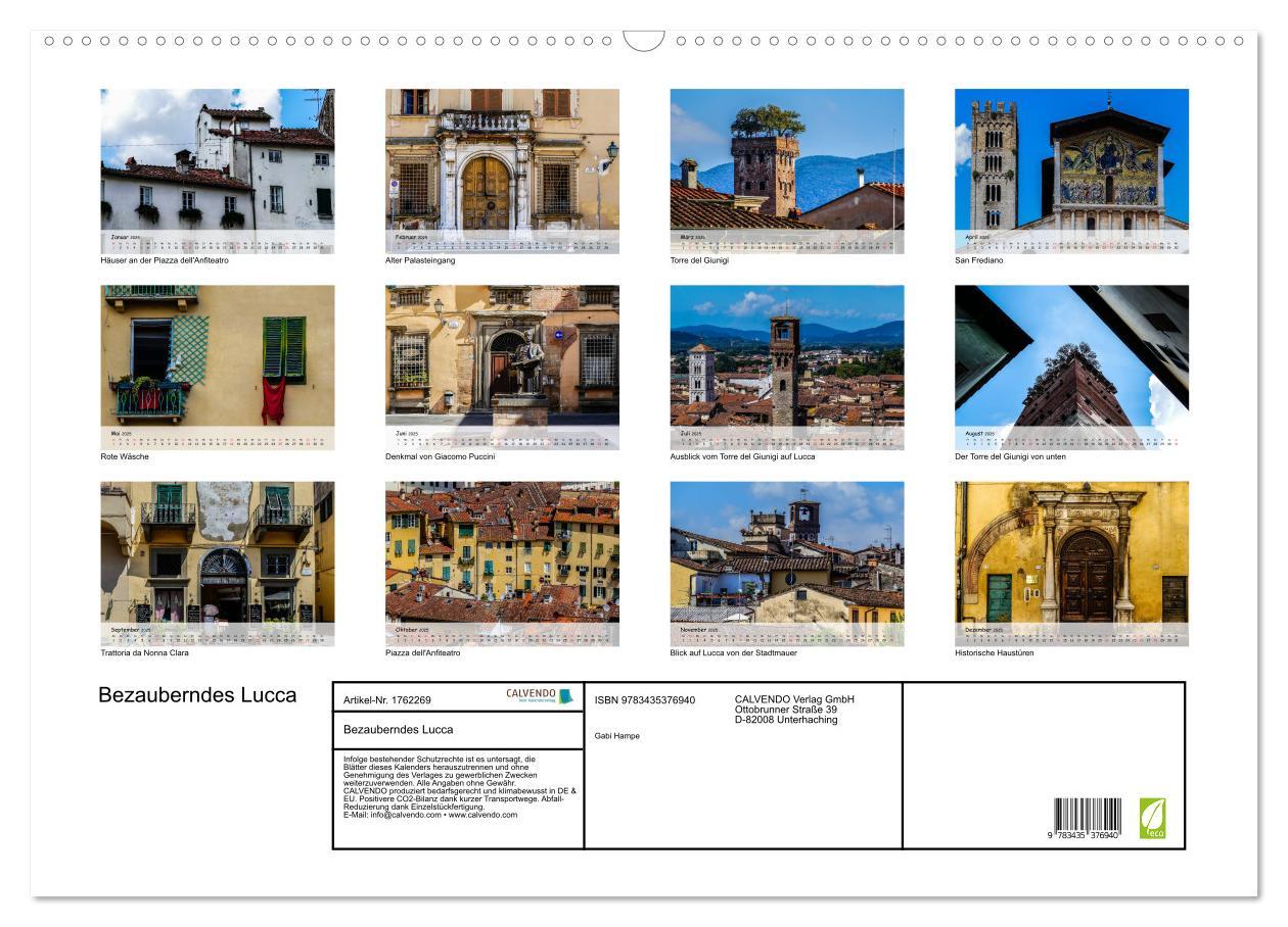 Bild: 9783435376940 | Bezauberndes Lucca (Wandkalender 2025 DIN A2 quer), CALVENDO...