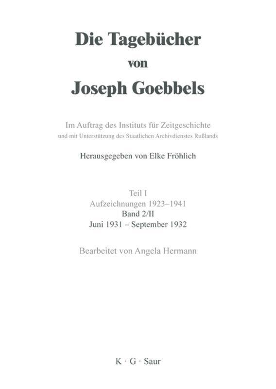 Cover: 9783598237430 | Juni 1931 - September 1932 | Angela Hermann | Buch | 404 S. | Deutsch