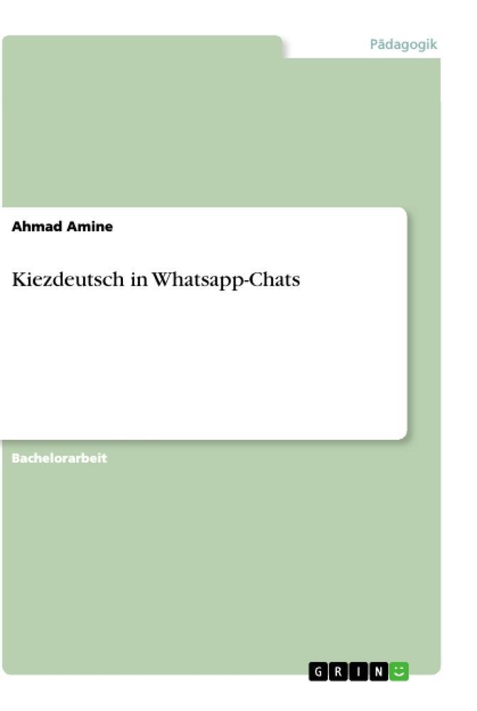 Cover: 9783346088444 | Kiezdeutsch in Whatsapp-Chats | Ahmad Amine | Taschenbuch | Paperback