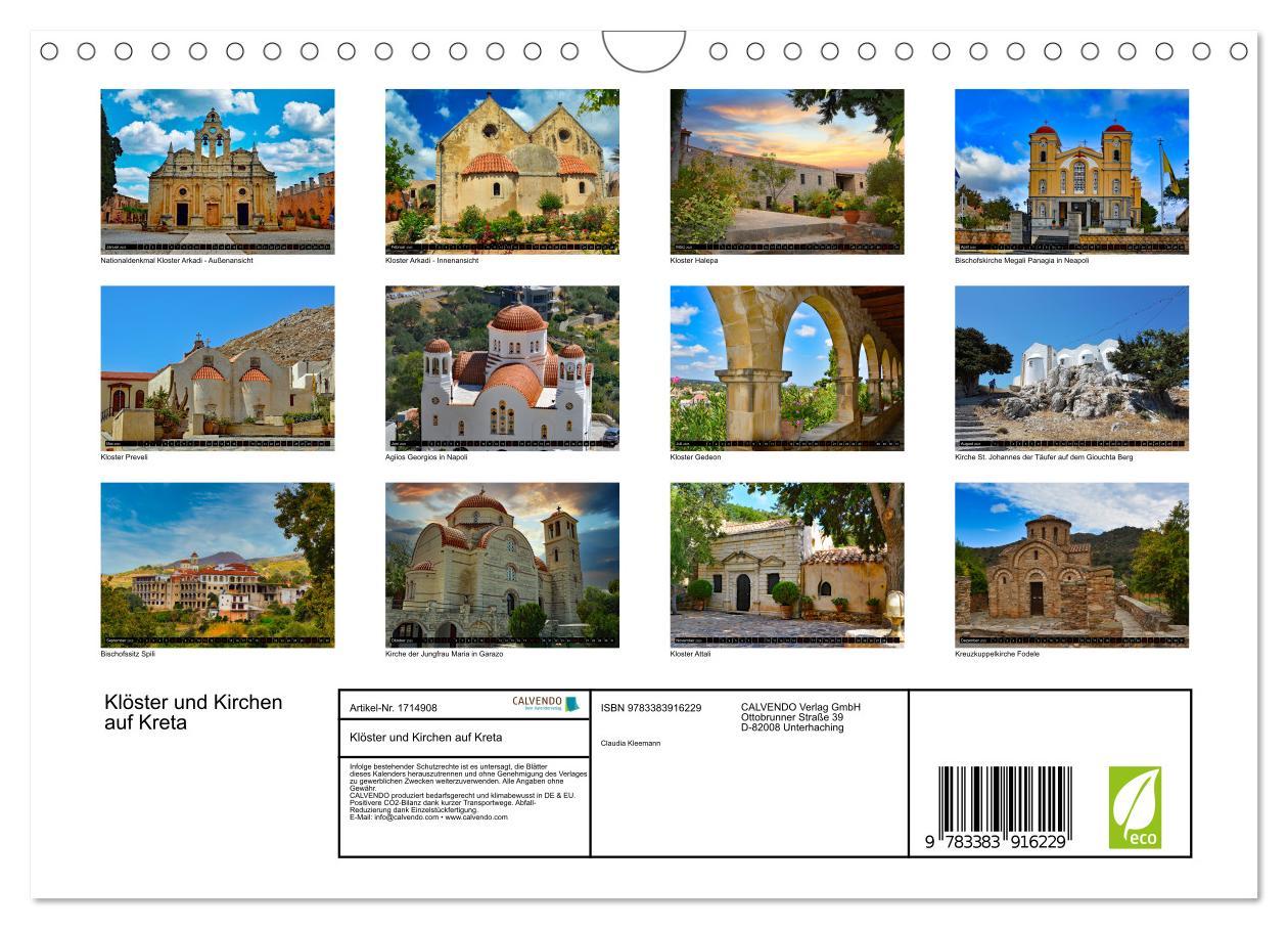 Bild: 9783383916229 | Klöster und Kirchen auf Kreta (Wandkalender 2025 DIN A4 quer),...