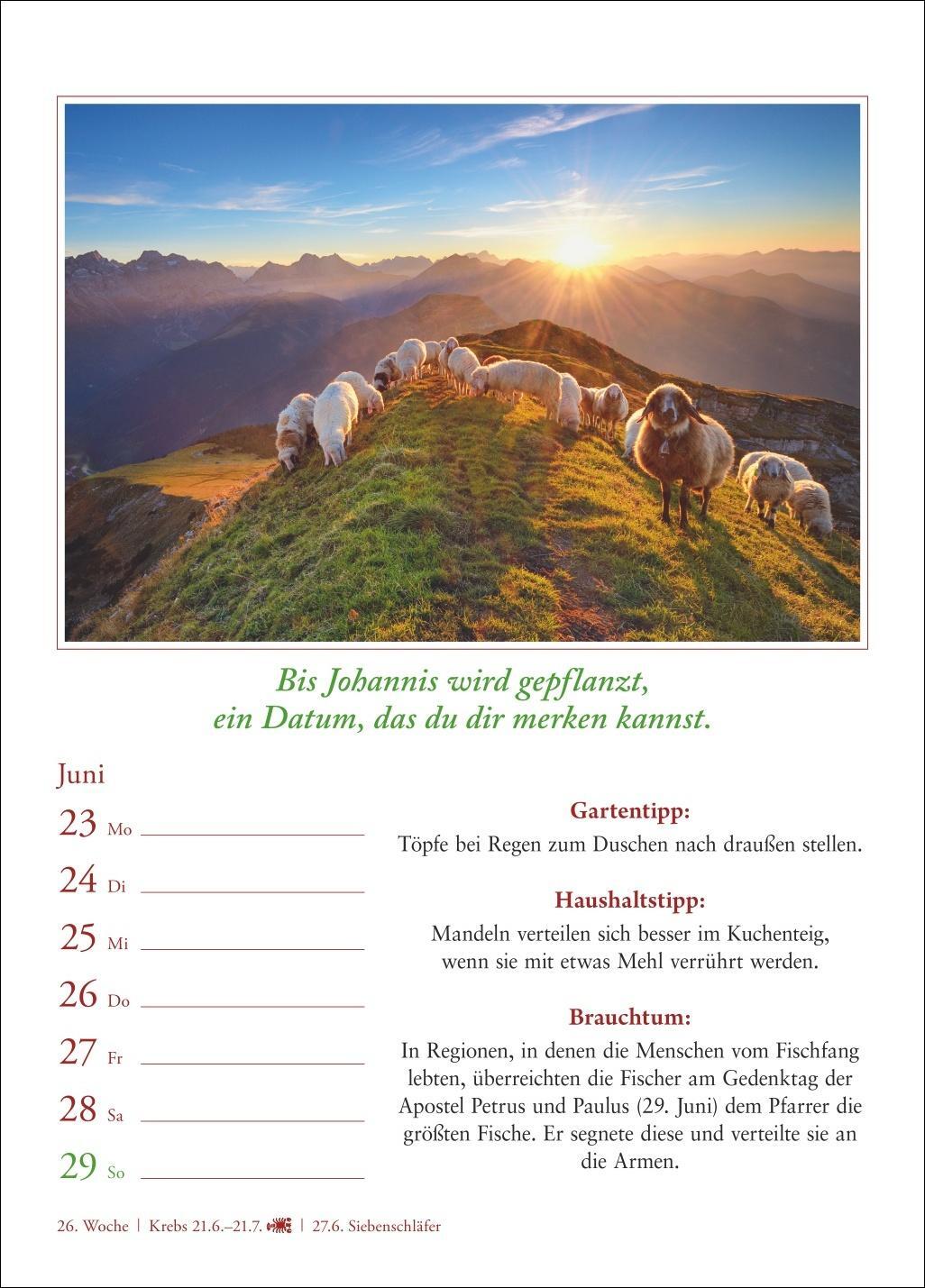 Bild: 9783840033988 | Bauernweisheiten Wochenkalender 2025 - Bauernregeln, Brauchtum,...