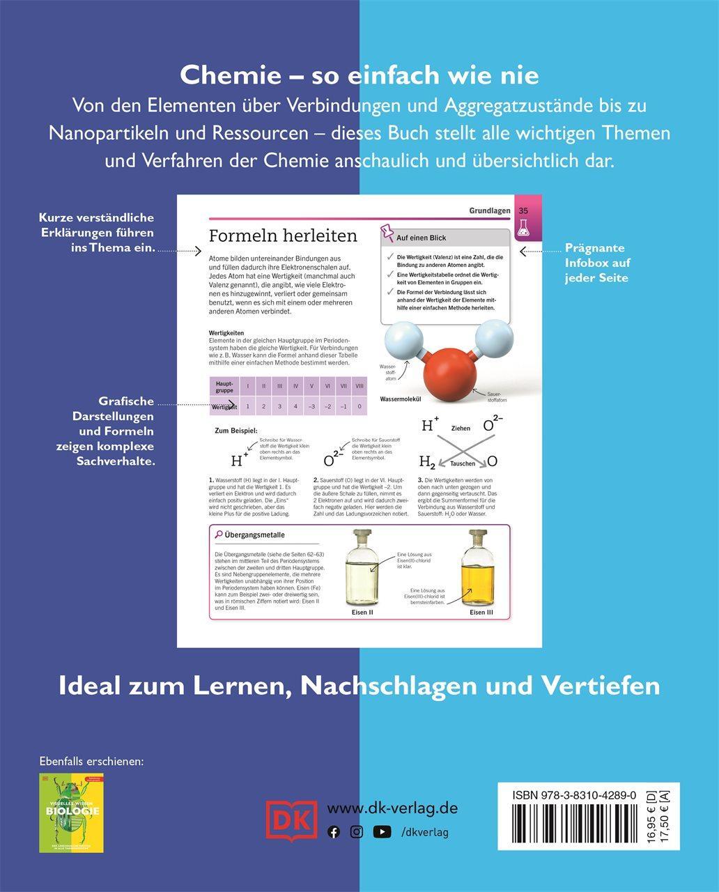 Rückseite: 9783831042890 | Visuelles Wissen. Chemie | Taschenbuch | Visuelles Wissen | 288 S.