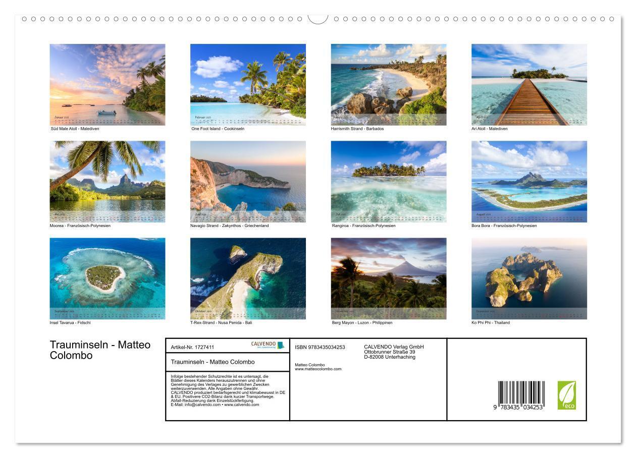 Bild: 9783435034253 | Trauminseln - Matteo Colombo (hochwertiger Premium Wandkalender...