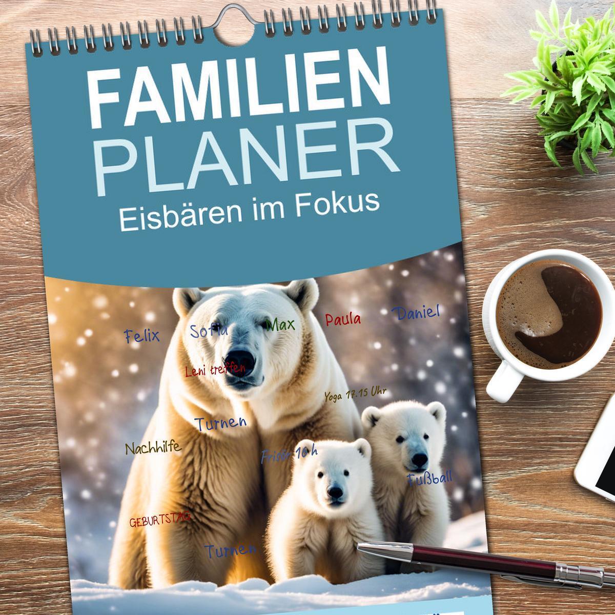 Bild: 9783457153833 | Familienplaner 2025 - Eisbären im Fokus mit 5 Spalten...