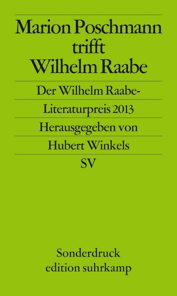 Cover: 9783518060711 | Marion Poschmann trifft Wilhelm Raabe | Hubert Winkels | Taschenbuch