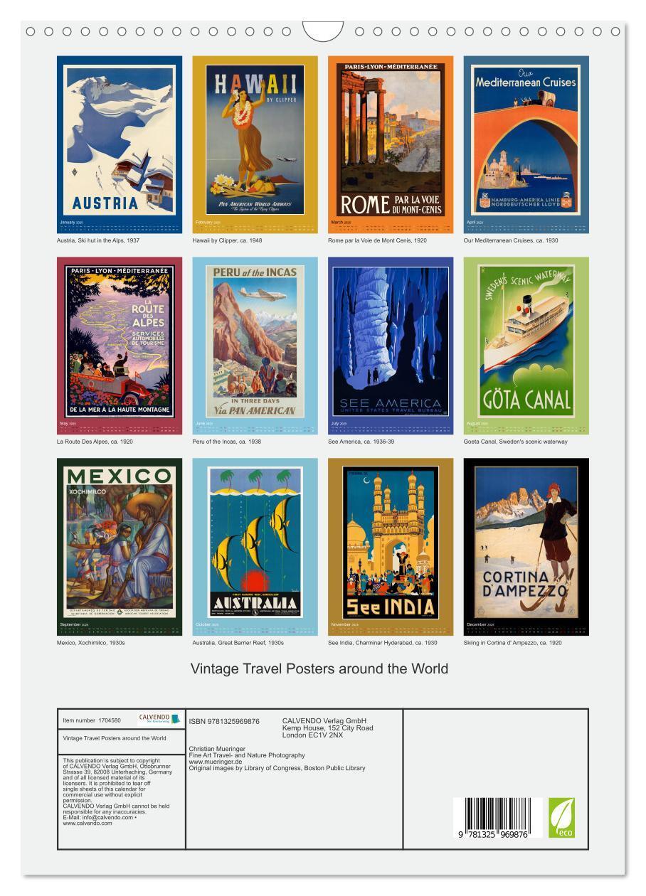 Bild: 9781325969876 | Vintage Travel Posters around the World (Wall Calendar 2025 DIN A3...