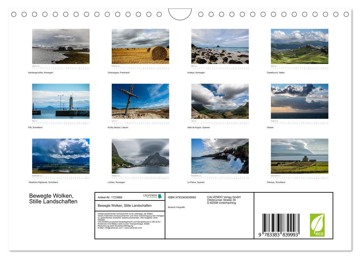 Bild: 9783383839993 | Bewegte Wolken, Stille Landschaften (Wandkalender 2025 DIN A4...