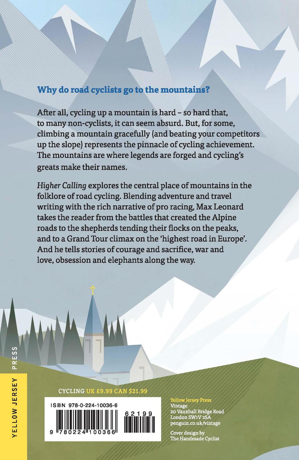 Rückseite: 9780224100366 | Higher Calling | Road Cycling's Obsession with the Mountains | Leonard
