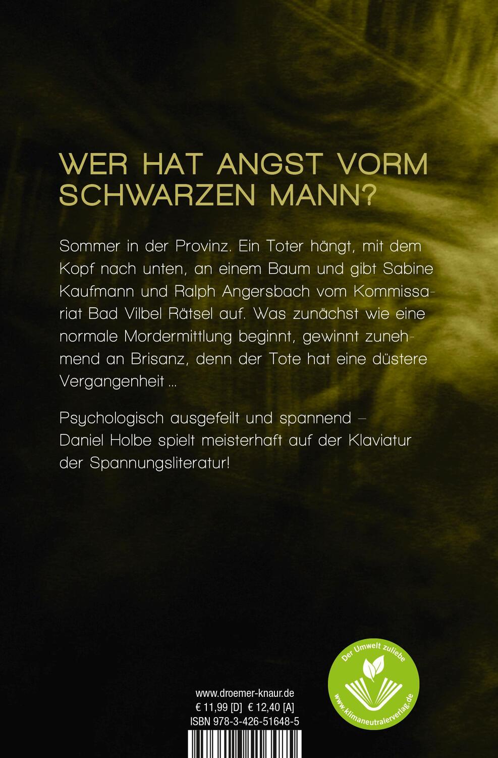 Rückseite: 9783426516485 | Schwarzer Mann | Daniel Holbe | Taschenbuch | 444 S. | Deutsch | 2015