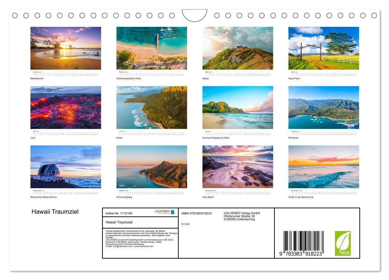 Bild: 9783383918223 | Hawaii Traumziel (Wandkalender 2025 DIN A4 quer), CALVENDO...