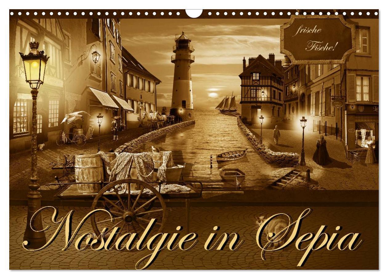 Cover: 9783435680474 | Nostalgie in Sepia (Wandkalender 2025 DIN A3 quer), CALVENDO...