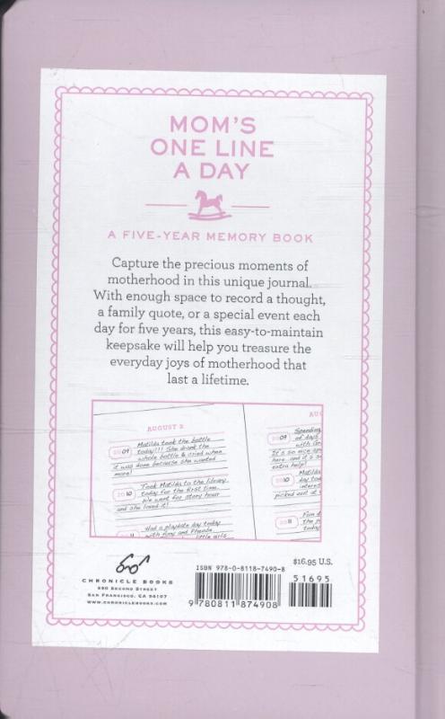 Rückseite: 9780811874908 | Mom's One Line a Day | A Five-Year Memory Book | Books Chronicle