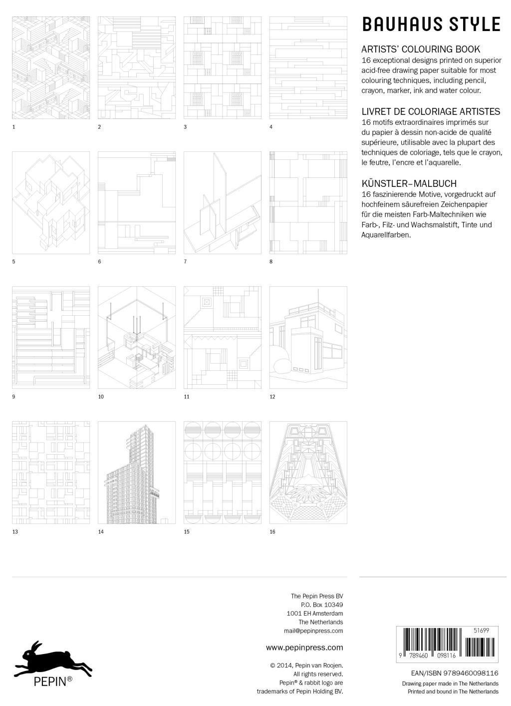 Bild: 9789460098116 | Bauhaus Style | Künstler-Malbücher | Pepin van Roojen | Taschenbuch