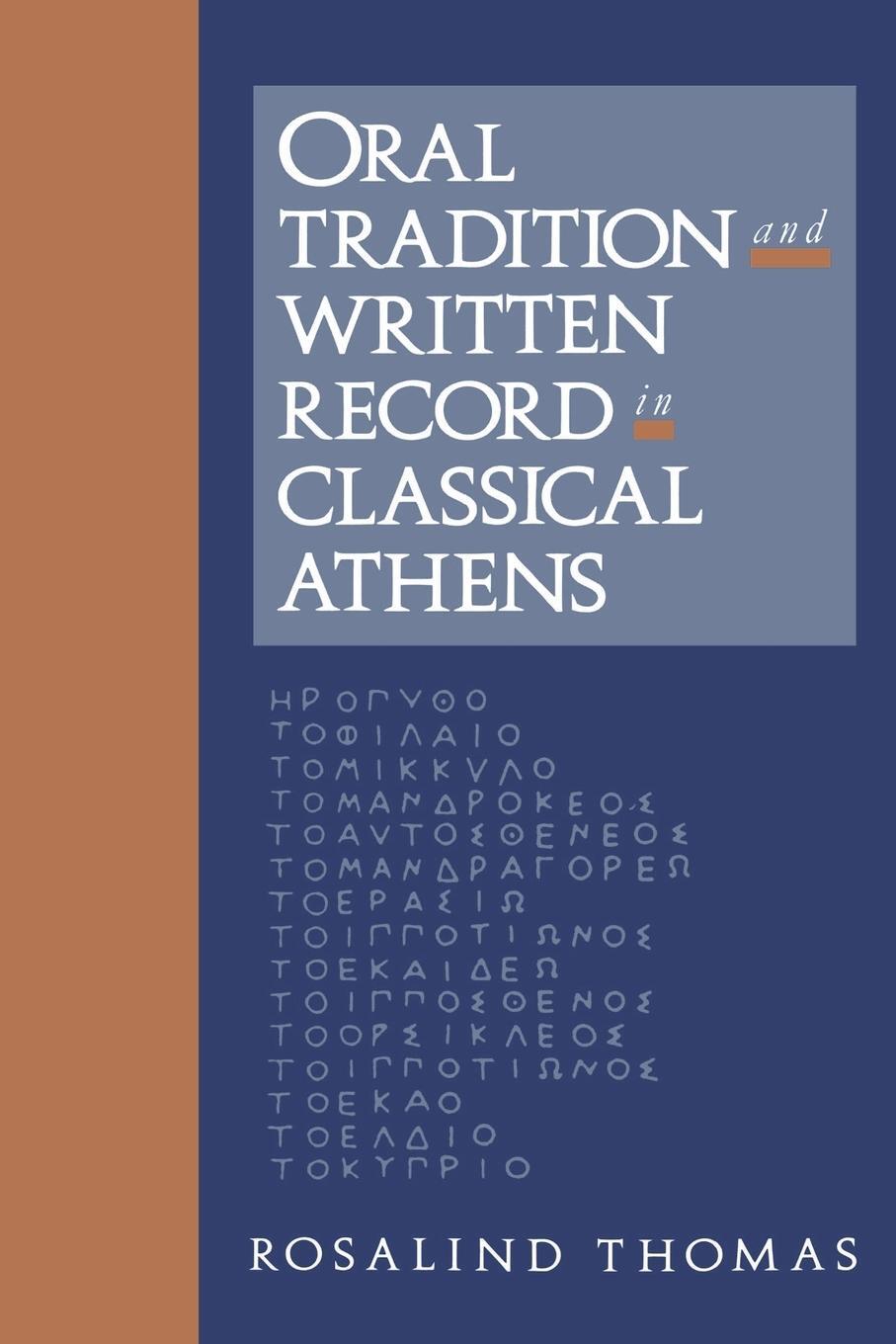 Cover: 9780521425186 | Oral Tradition and Written Record in Classical Athens | Thomas | Buch