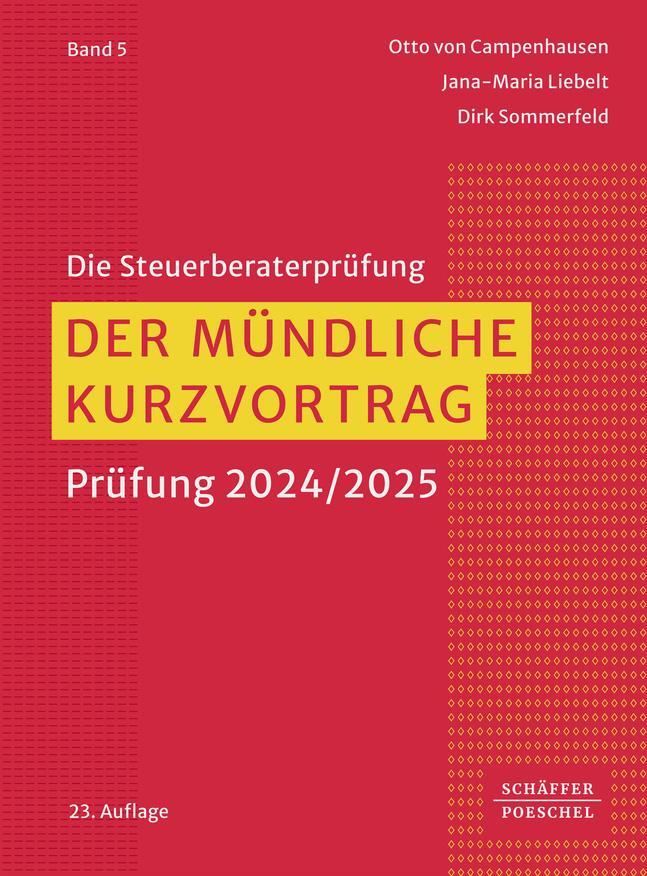 Cover: 9783791063836 | Der mündliche Kurzvortrag | Prüfung 2024/2025 | Campenhausen (u. a.)