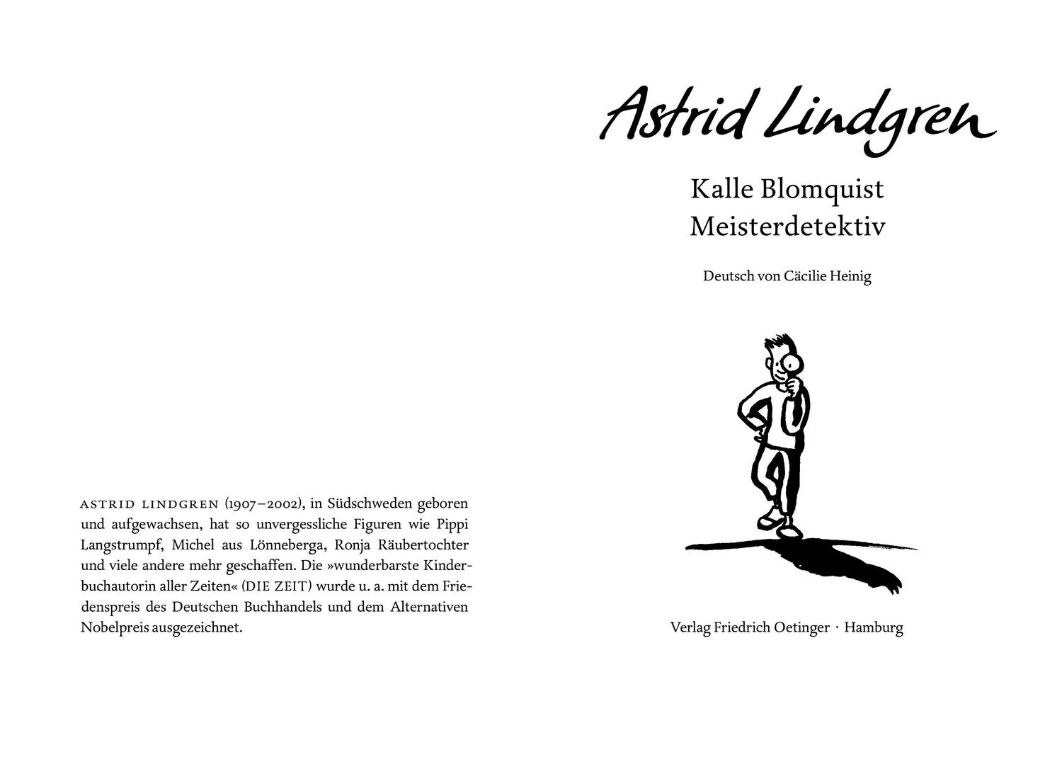 Bild: 9783789141270 | Kalle Blomquist Meisterdetektiv | Astrid Lindgren | Buch | 160 S.