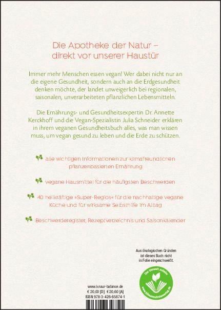 Rückseite: 9783426658741 | Das vegane Gesundheitsbuch | Annette Kerckhoff (u. a.) | Buch | 288 S.