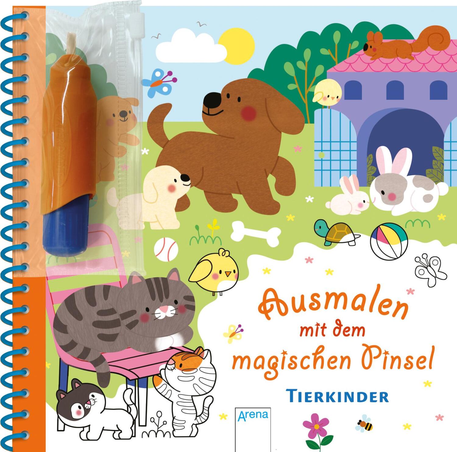 Cover: 9783401716220 | Ausmalen mit dem magischen Pinsel. Tierkinder | Taschenbuch | Deutsch
