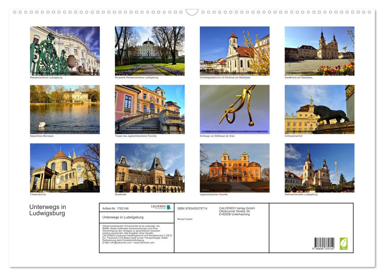 Bild: 9783435375714 | Unterwegs in Ludwigsburg (Wandkalender 2025 DIN A2 quer), CALVENDO...