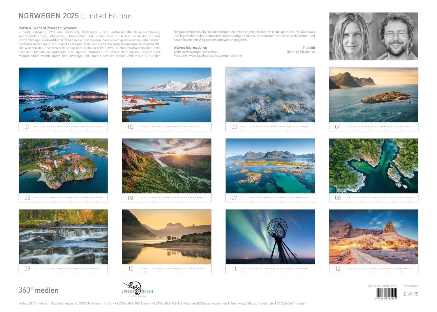 Bild: 9783968555454 | 360° Norwegen Exklusivkalender 2025 | Limited Edition (70 x 50 cm)