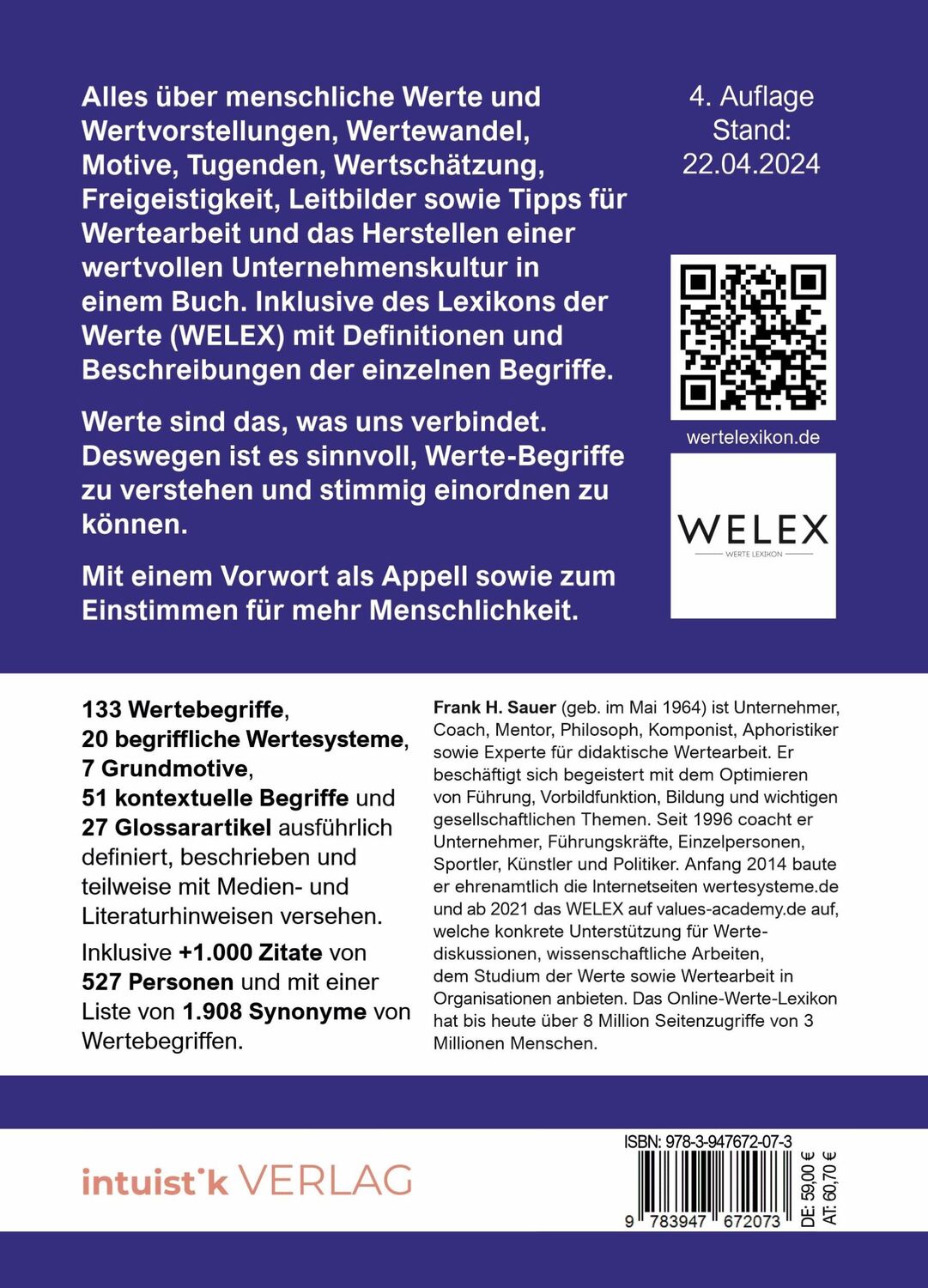 Rückseite: 9783947672073 | Das große Buch der Werte 2024 | Enzyklopädie der Wertvorstellungen