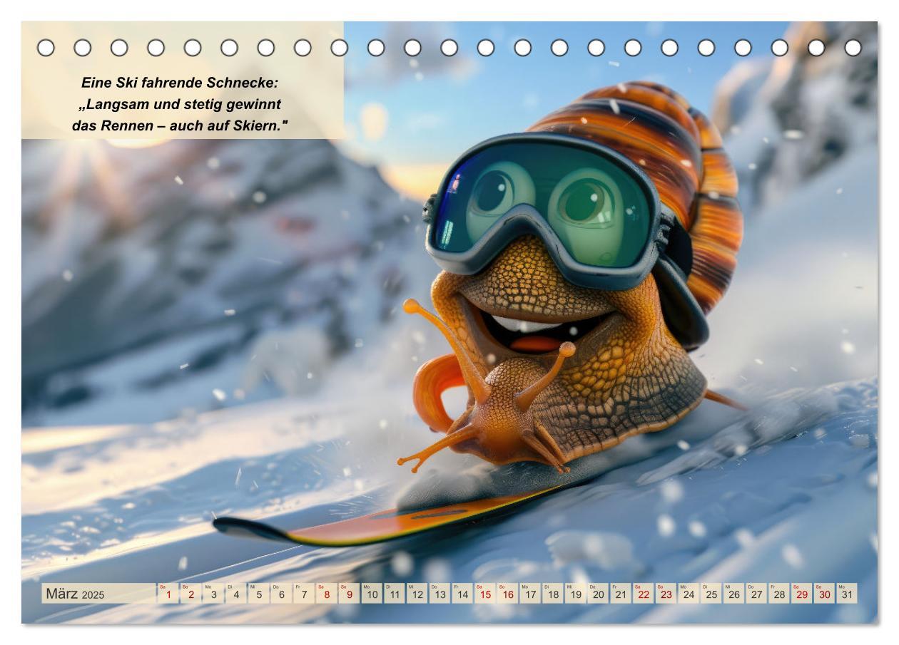 Bild: 9783457156124 | Tierisch lustige Skifahrer (Tischkalender 2025 DIN A5 quer),...