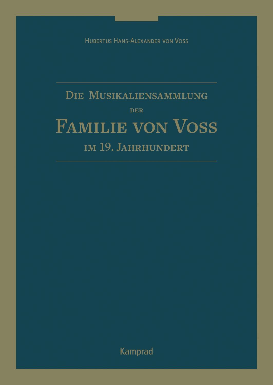 Cover: 9783987530081 | Die Musikaliensammlung der Familien von Voß im 19. Jahrhundert | Voß