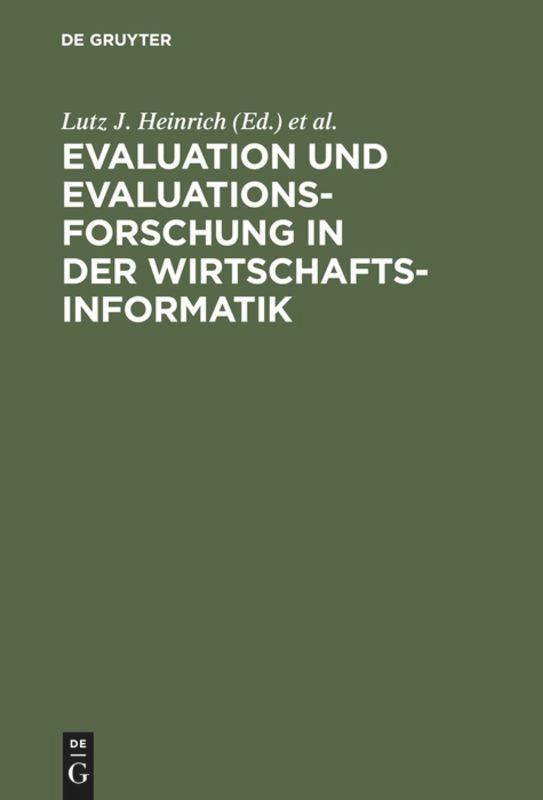 Cover: 9783486251753 | Evaluation und Evaluationsforschung in der Wirtschaftsinformatik