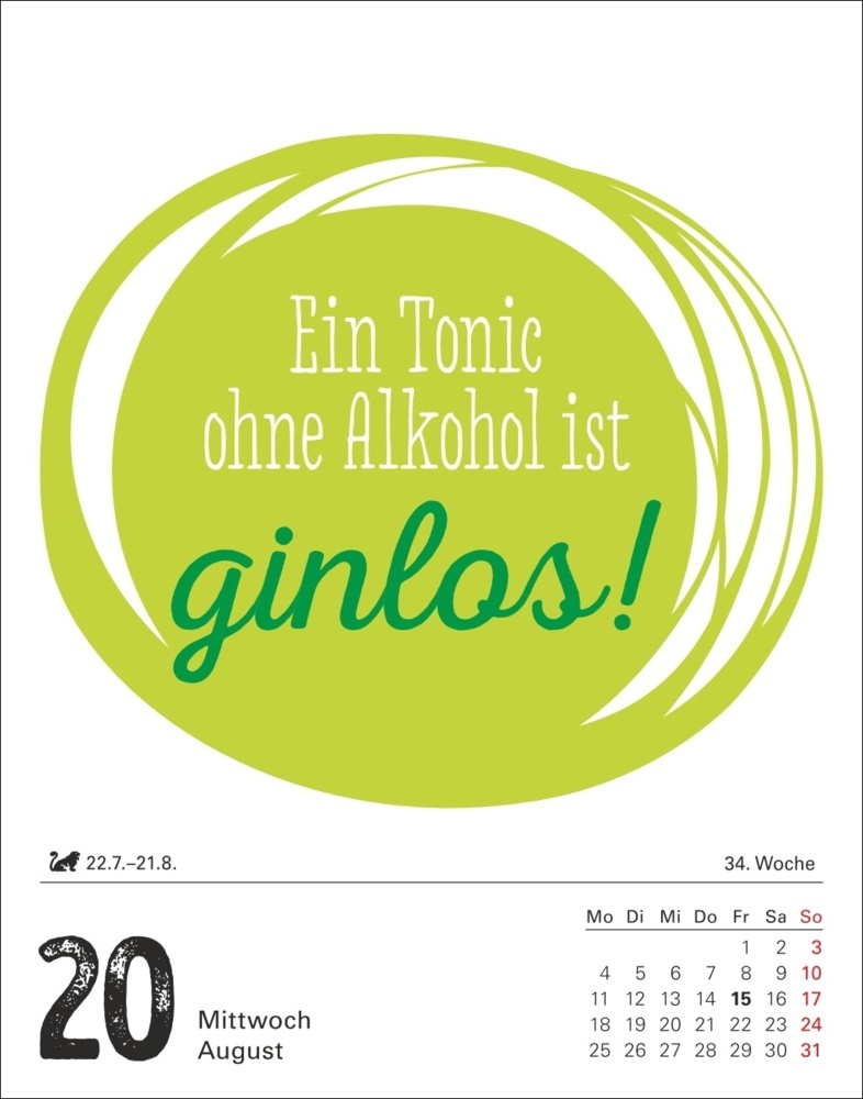 Bild: 9783840034480 | Lange Rede kurzer Gin Tagesabreißkalender 2025 - Der Sprüche-Kalender