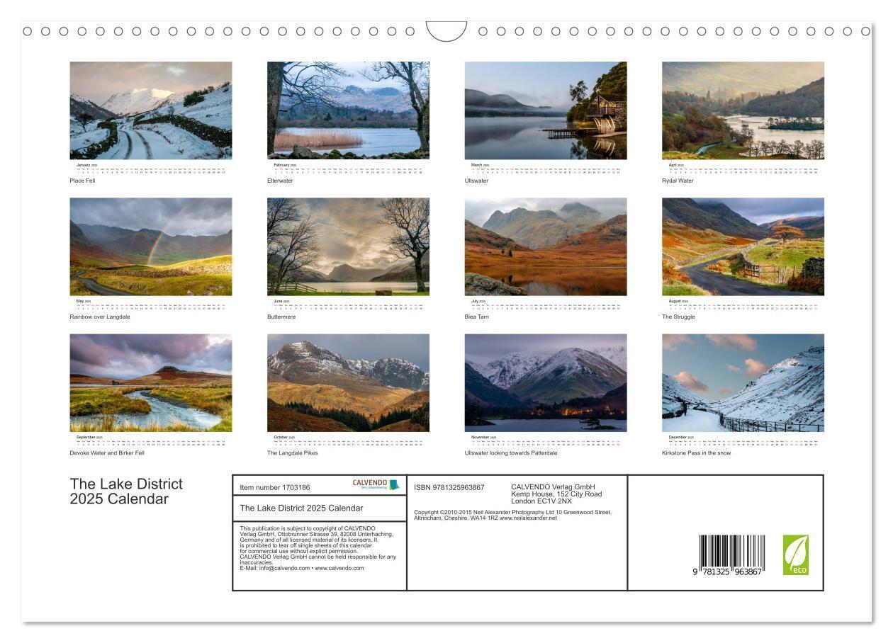 Bild: 9781325963867 | The Lake District 2025 Calendar (Wall Calendar 2025 DIN A3...