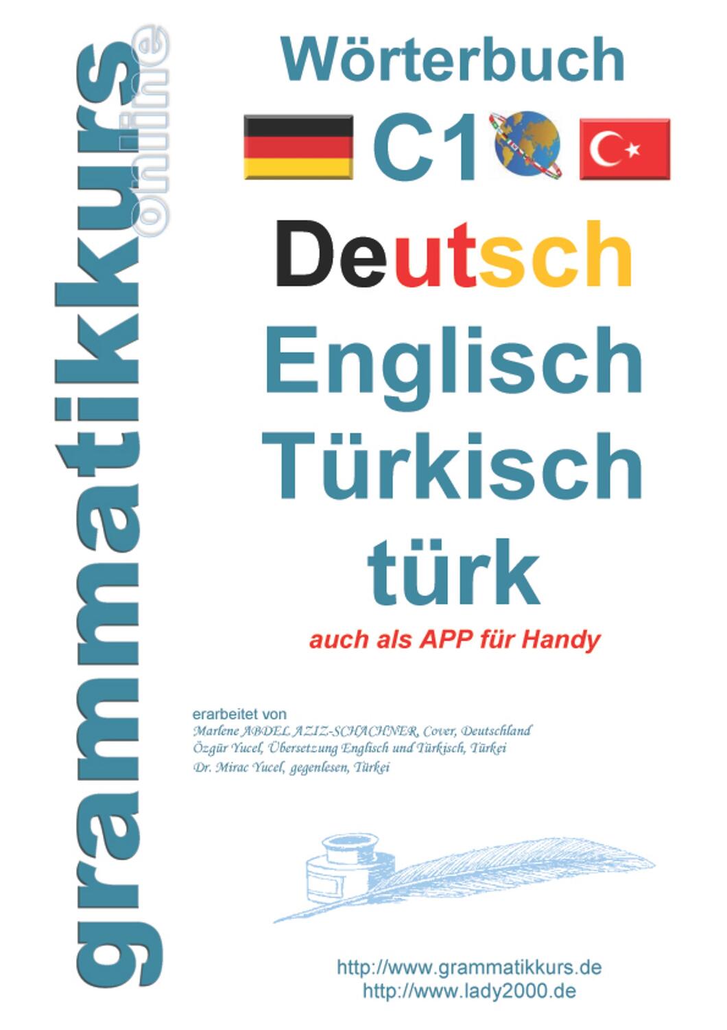 Cover: 9783738604160 | Wörterbuch C1 Deutsch-Englisch-Türkisch | Abdel-Aziz-Schachner (u. a.)