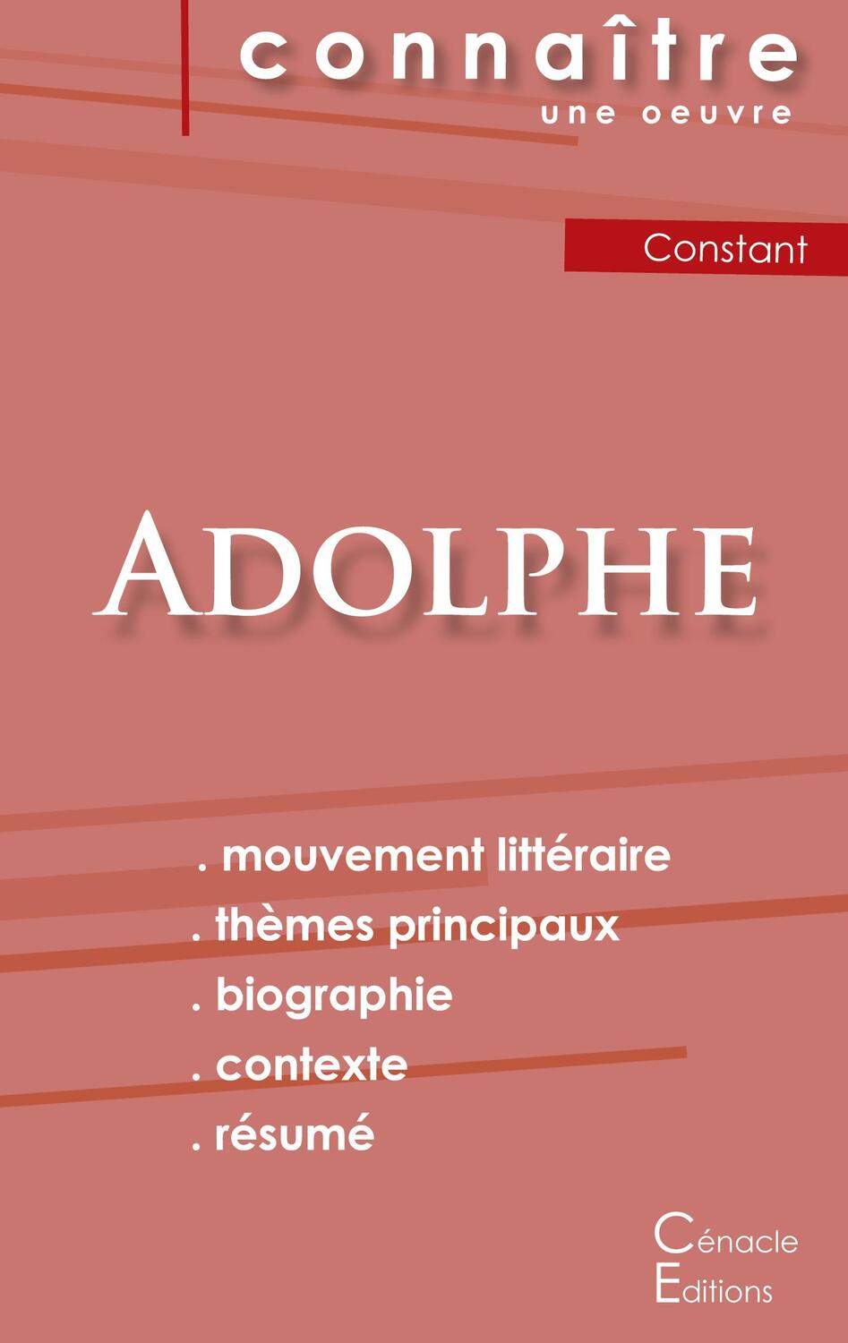 Cover: 9782759304530 | Fiche de lecture Adolphe de Benjamin Constant (Analyse littéraire...