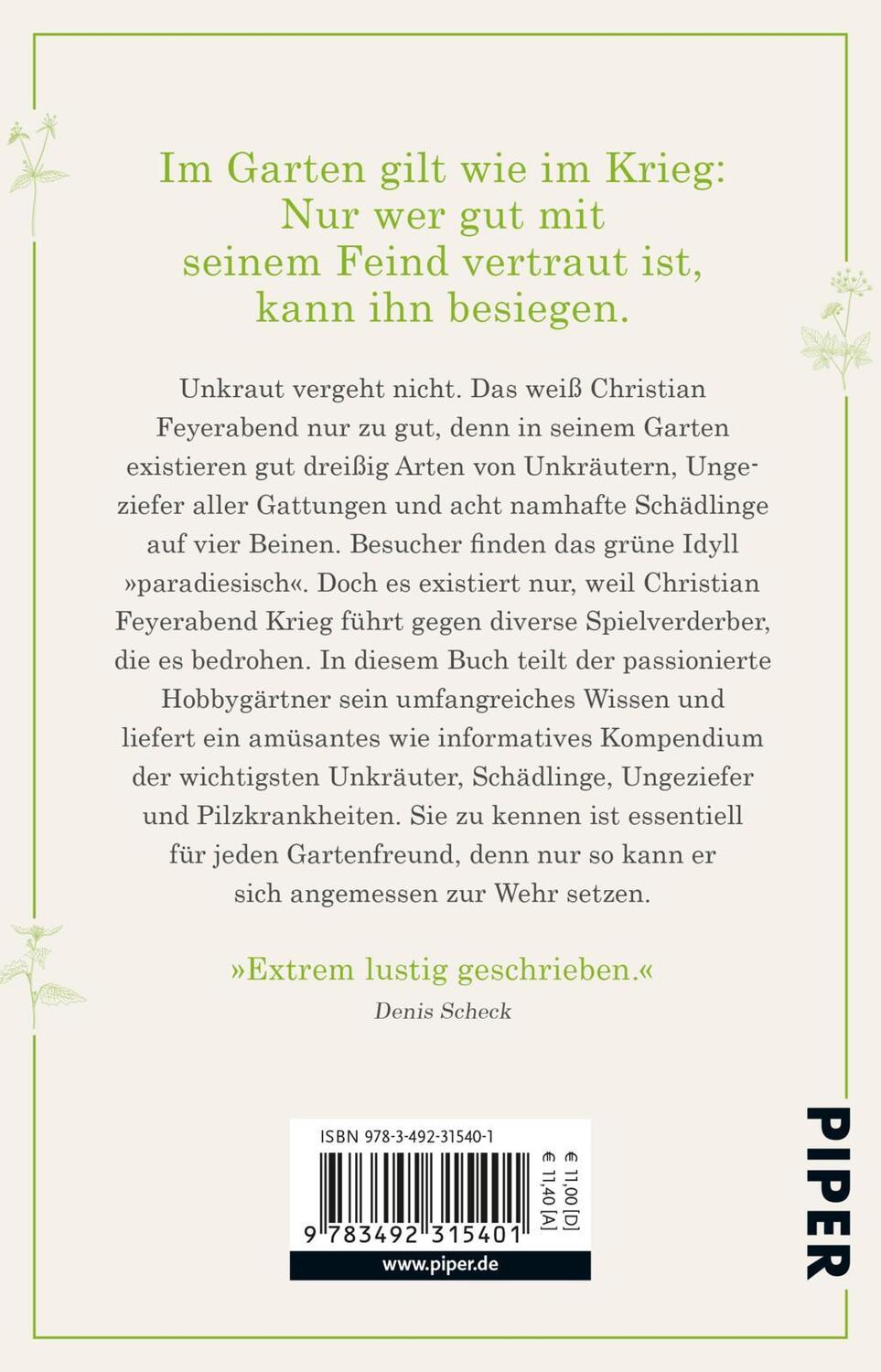 Rückseite: 9783492315401 | Garten ist Krieg | Christian Feyerabend | Taschenbuch | 208 S. | 2020