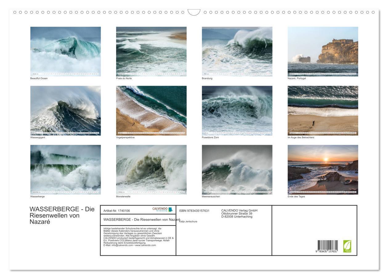 Bild: 9783435157631 | WASSERBERGE - Die Riesenwellen von Nazaré (Wandkalender 2025 DIN A2...