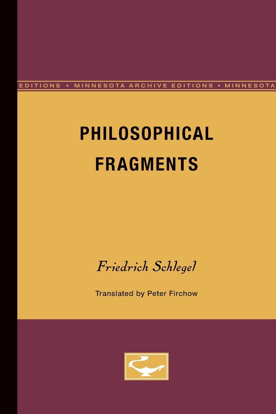 Cover: 9780816619016 | Philosophical Fragments | Friedrich Schlegel | Taschenbuch | Englisch